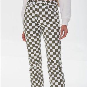 Forever 21 Checkered print jeans